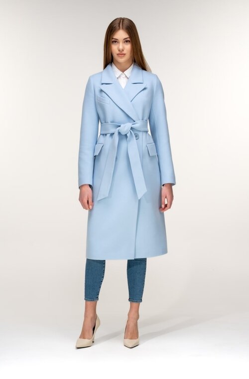 Двухбортное классическое пальто NIO Monaco цвет голубой купить Львов 3