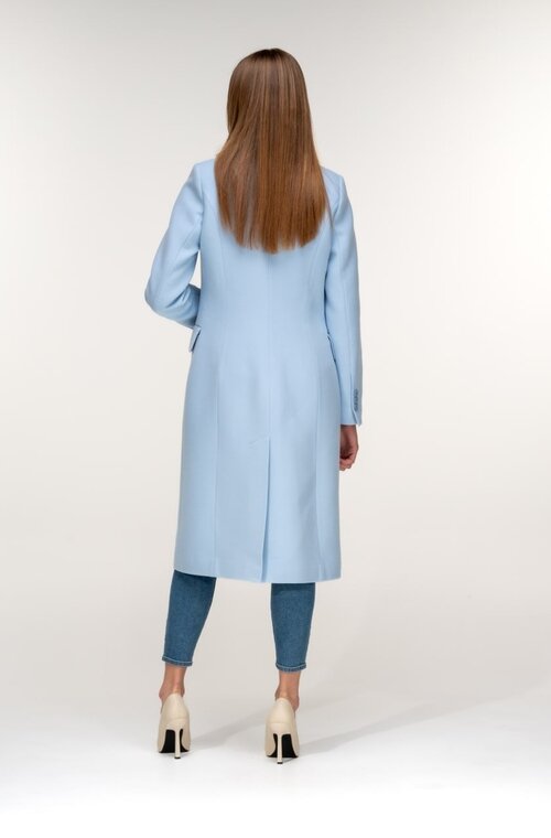 Двухбортное классическое пальто NIO Monaco цвет голубой купить Львов 4