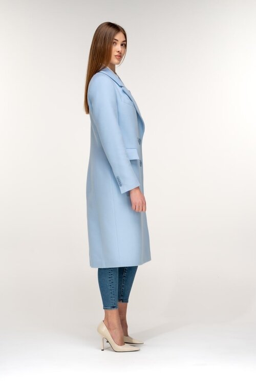 Двухбортное классическое пальто NIO Monaco цвет голубой купить Львов 5