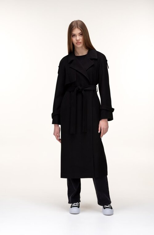 Пальто с поясом KENT цвет черный купить Одесса 4
