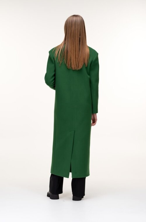Довге пальто з накладними плечима ALBANTO колір зелений купити Львів 3