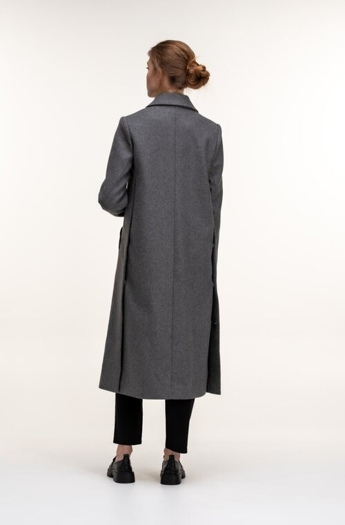 Длинное пальто из шерсти CORRERA цвет серый купить Луцк 2