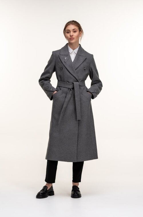 Довге пальто з вовни CORRERA колір сірий купити Луцьк 5