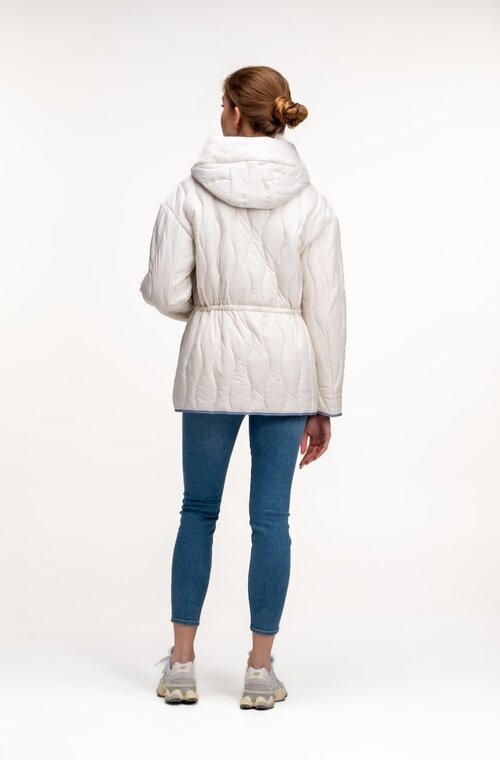 Двухсторонняя куртка с поясом SNOW-OWL цвет молочный купить Умань 3