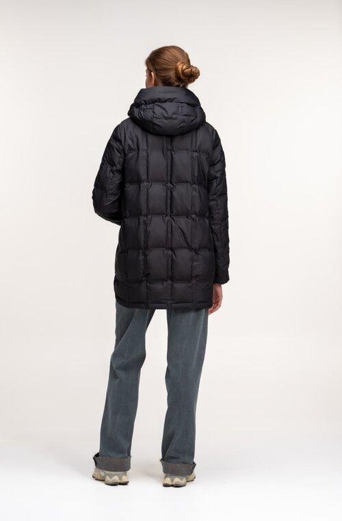 Удлиненная куртка с капюшоном SNOW-OWL цвет черный купить Николаев 2