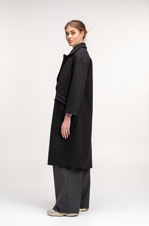 Стильное пальто двубортное URBAN WAY цвет серый купить Полтава 3