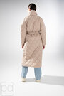 Стьобане пальто з поясом демісезонне BOCHAROVA колір бежевий купити Кропивницький 3