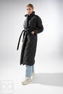 Довге пальто стьобане з поясом BOCHAROVA чорний колір купити Енергодар 2