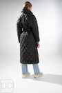 Довге пальто стьобане з поясом BOCHAROVA чорний колір купити Енергодар 3