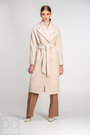 Класичне довге пальто з поясом NINA VLADI бежевий колір купити Черкаси