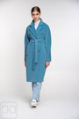 Длинное пальто с поясом оверсайз NINA VLADI голубой цвет купить Сумы 04