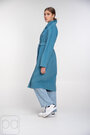 Длинное пальто с поясом оверсайз NINA VLADI голубой цвет купить Сумы 05