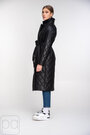 Куртка-пальто стеганное из эко-кожи SNOW-OWL цвет черный купить Черновцы 05