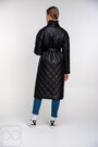 Куртка-пальто стьобане з еко-шкіри SNOW-OWL колір чорний купити Чернівці 06