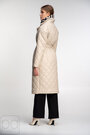 Куртка стеганная с поясом эко-кожа SNOW-OWL молочный цвет купить Бар 04