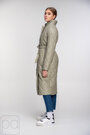 Куртка стьобана довга з поясом SNOW-OWL колір оливковий безкоштовна доставка 02