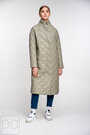 Куртка стьобана довга з поясом SNOW-OWL колір оливковий безкоштовна доставка 01