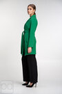 Демісезонне пальто коротке з поясом NINA VLADI зелений колір купити Черкаси 04