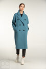 Длинное пальто с поясом оверсайз NINA VLADI голубой цвет купить Сумы 05