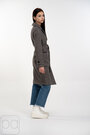 Пальто в гусячу лапку з поясом ELVI колір чорний купити Луцьк 05