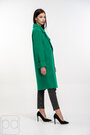 Пальто двухбортное демисезонное с поясом ELVI цвет зеленый купить Сумы 05