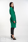 Пальто двухбортное демисезонное с поясом ELVI цвет зеленый купить Сумы 03