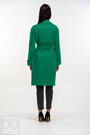 Пальто двухбортное демисезонное с поясом ELVI цвет зеленый купить Сумы 04
