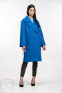 Пальто середньої довжини з поясом ELVI колір синій купити Чернігів 