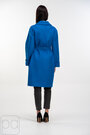 Пальто середньої довжини з поясом ELVI колір синій купити Чернігів 07
