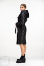 Стьобане пальто з капюшоном TIARA чорний колір купити Луцьк 01
