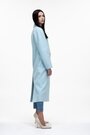 Пальто двухбортное длинное ELVI цвет голубой купить Бар 2