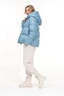 Короткий пуфер с капюшоном VIVILONA цвет голубой купить Винница 4