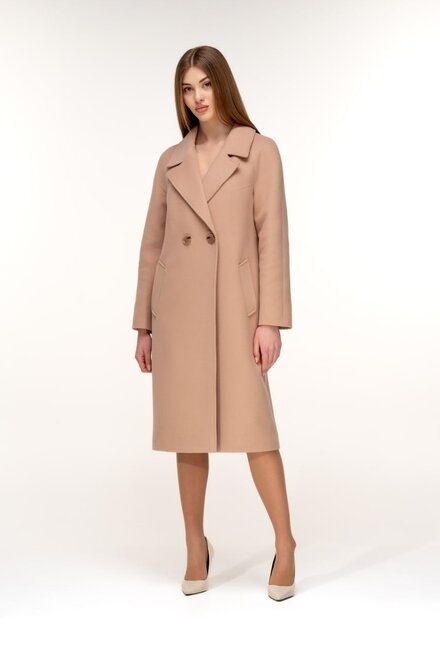 Кашемировое пальто классическое ALISA цвет беж темный купить Херсон 1
