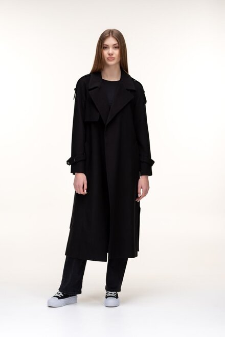Пальто с поясом KENT цвет черный купить Одесса 