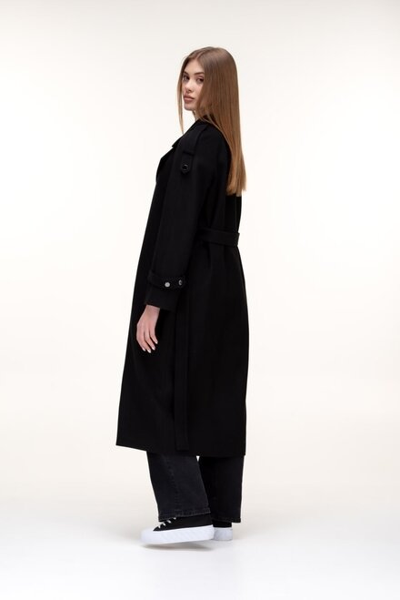 Пальто с поясом KENT цвет черный купить Одесса 1