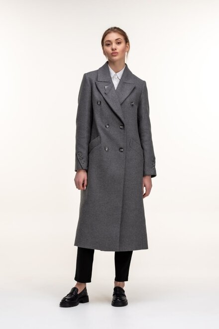 Длинное пальто из шерсти CORRERA цвет серый купить Луцк 