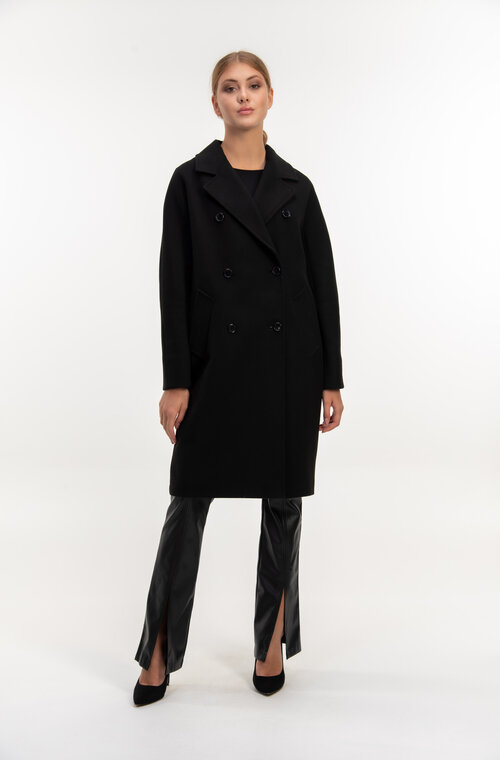 Двухбортное пальто с поясом VLADLEN черный цвет купить Днепр 6