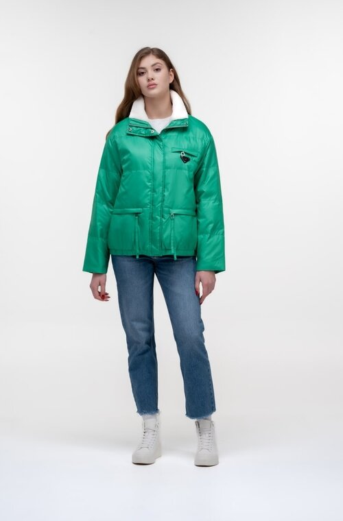 Весенняя куртка короткая PANGMILLION цвет зеленый купить Киев 1