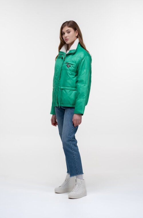 Весняна куртка коротка PANGMILLION колір зелений купити Київ 4