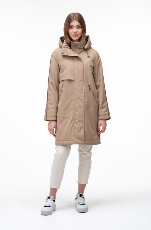 Довга куртка з каптуром SNOW-OWL колір сафарі купити Луцьк 