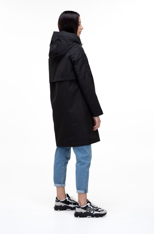 Подовжена куртка з каптуром SNOW-OWL колір чорний купити Ужгород 2