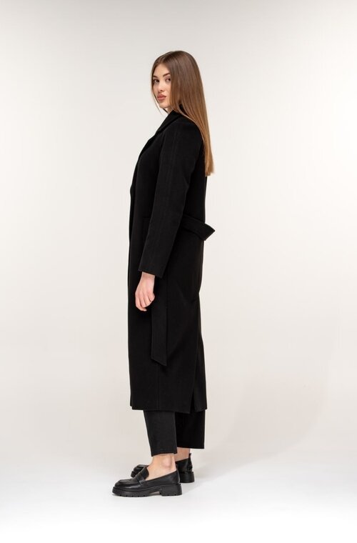 Пальто черное длинное с поясом NINA VLADI купить Тернополь 2