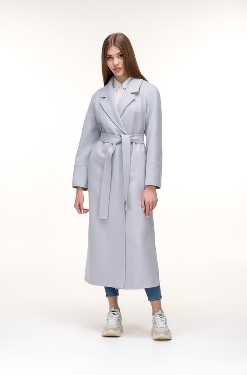 Длинное пальто с разрезами CORRERA цвет серый светлый купить Черновцы 4