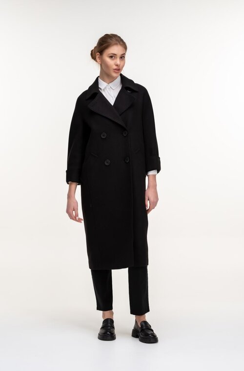 Пальто класичне двобортне KENT колір чорний купити Житомир 1