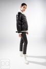Куртка демисезонная короткая с меховой отделкой черный цвет купить Житомир 3