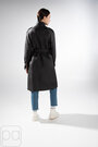 Тонкая стеганая куртка длинная черного цвета купить Мариуполь 3