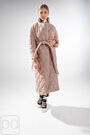Пальто стьобане у виді ромба довге BOCHAROVA беж темний купити Вінниця 5